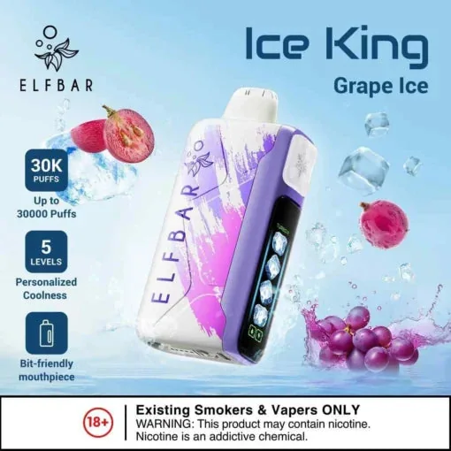 Elf Bar Ice King – Grape Ice – 30K 30000 Puffs - Buy Authentic Vape in Coimbatore - Vape Shop Coimbatore