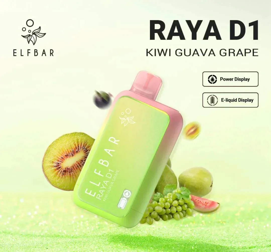 Elf Bar Raya D1 – Kiwi Guava Grape - Buy Authentic Vape in Coimbatore - Vape Shop Coimbatore