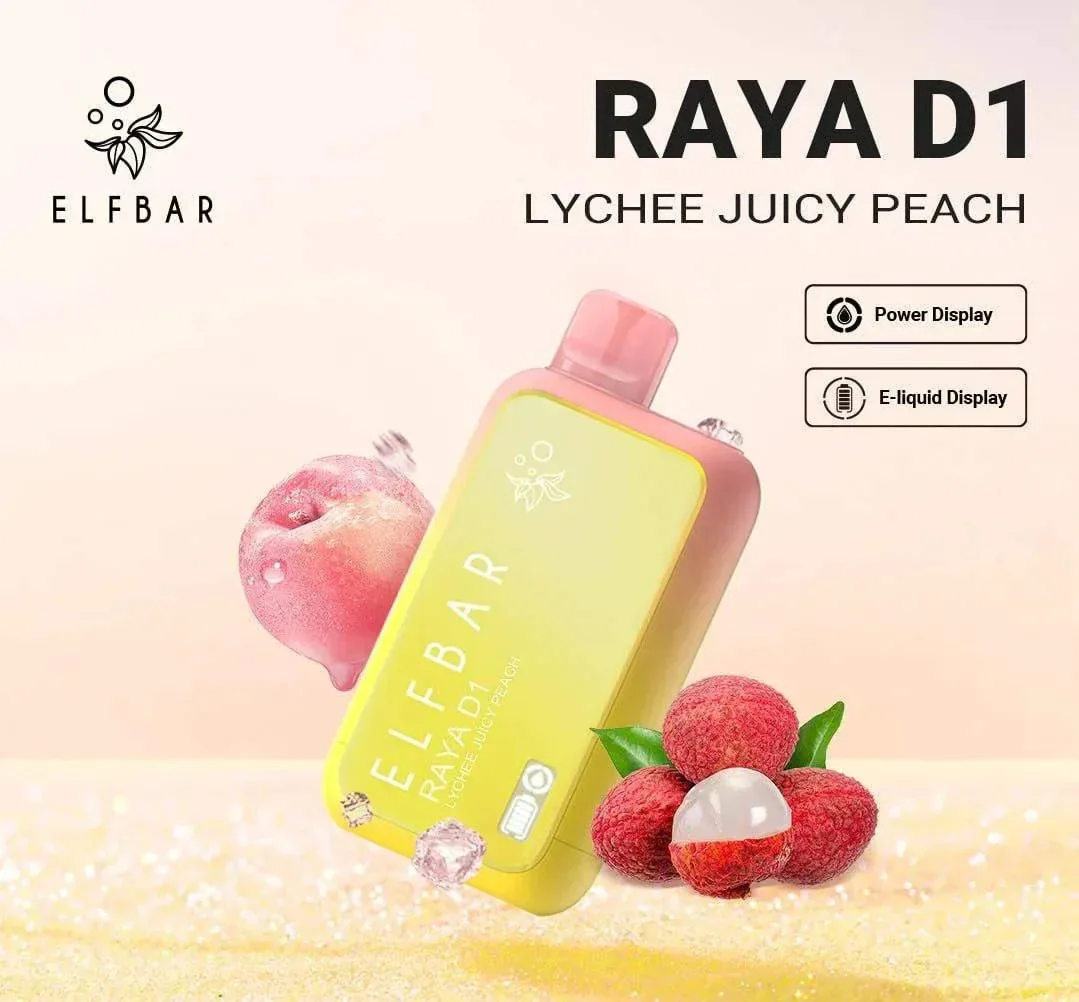Elf Bar Raya D1 – Lychee Juicy Peach - Buy Authentic Vape in Coimbatore - Vape Shop Coimbatore