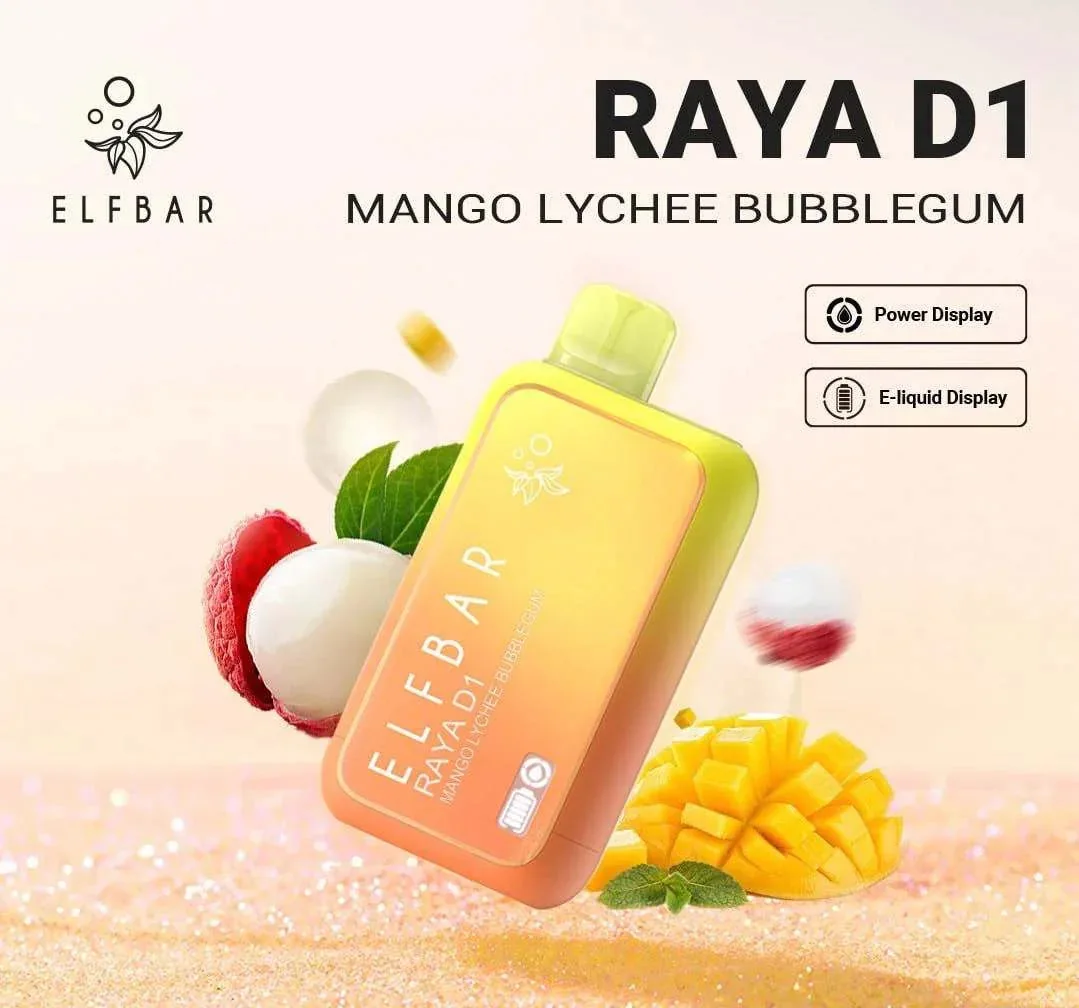 Elf Bar Raya D1 – Mango Lychee Bubblegum - Buy Authentic Vape in Coimbatore - Vape Shop Coimbatore