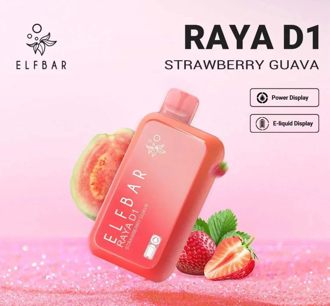 Elf Bar Raya D1 – Strawberry Guava - Buy Authentic Vape in Coimbatore - Vape Shop Coimbatore