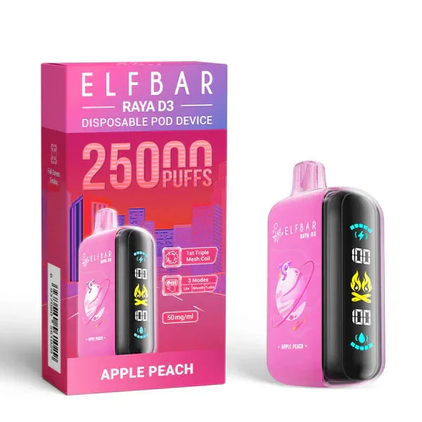 Elf Bar Raya D3 Apple Peach – 25000 - Buy Authentic Vape in Coimbatore - Vape Shop Coimbatore