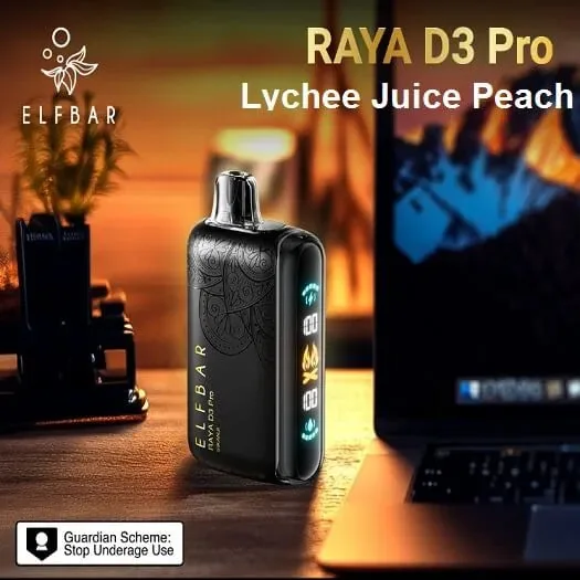 Elf Bar Raya D3 Pro 30K – Lychee Juicy Peach 30000 Puffs - Buy Authentic Vape in Coimbatore - Vape Shop Coimbatore