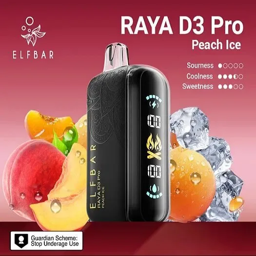 Elf Bar Raya D3 Pro -30k Peach Ice 30000 Puffs - Buy Authentic Vape in Coimbatore - Vape Shop Coimbatore
