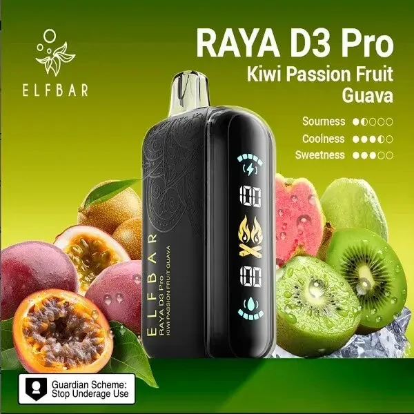 Elf Bar Raya D3 Pro – Kiwi Passion Fruit Guava - Buy Authentic Vape in Coimbatore - Vape Shop Coimbatore