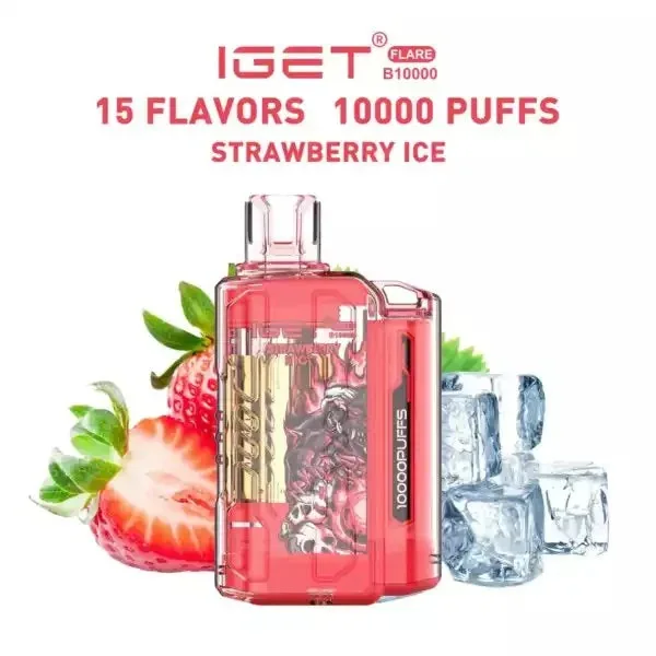 Iget Flare B10000 – Strawberry Ice - Buy Authentic Vape in Coimbatore - Vape Shop Coimbatore